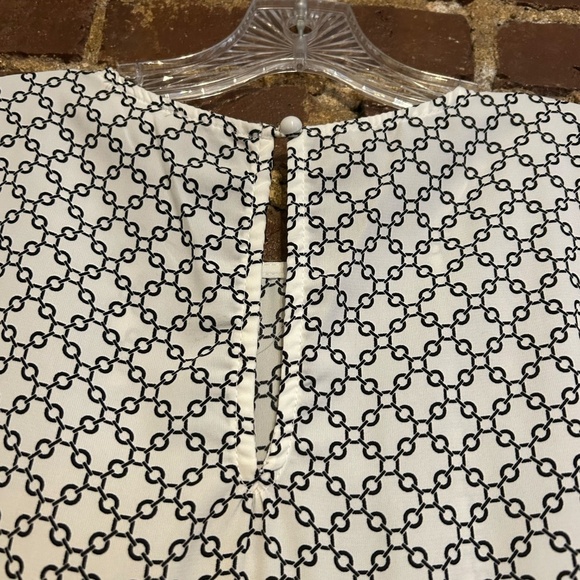 Anthropologie Oddy White Dress Black Chain Print Button Sleeve Size 7/8 - Picture 4 of 8